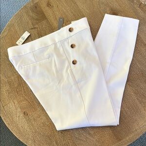 Loft White Button detail  Pants